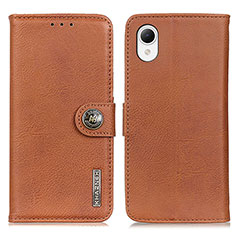 Leather Case Stands Flip Cover Holder K04Z for Samsung Galaxy A23 5G SC-56C Brown