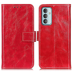 Leather Case Stands Flip Cover Holder K04Z for Samsung Galaxy M13 4G Red
