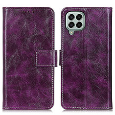 Leather Case Stands Flip Cover Holder K04Z for Samsung Galaxy M33 5G Purple