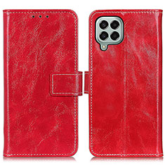 Leather Case Stands Flip Cover Holder K04Z for Samsung Galaxy M33 5G Red