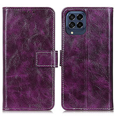 Leather Case Stands Flip Cover Holder K04Z for Samsung Galaxy M53 5G Purple