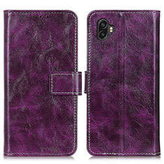 Leather Case Stands Flip Cover Holder K04Z for Samsung Galaxy XCover 6 Pro 5G Purple