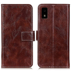 Leather Case Stands Flip Cover Holder K04Z for Sharp Aquos wish Brown