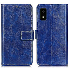 Leather Case Stands Flip Cover Holder K04Z for Sharp Aquos wish3 Blue