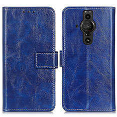 Leather Case Stands Flip Cover Holder K04Z for Sony Xperia PRO-I Blue