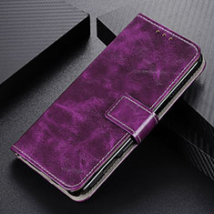 Leather Case Stands Flip Cover Holder K04Z for Vivo iQOO U5e 5G Purple