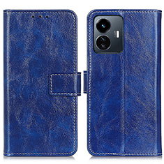 Leather Case Stands Flip Cover Holder K04Z for Vivo iQOO Z6 Lite 5G Blue
