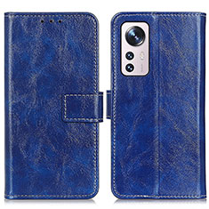 Leather Case Stands Flip Cover Holder K04Z for Xiaomi Mi 12 5G Blue