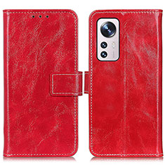 Leather Case Stands Flip Cover Holder K04Z for Xiaomi Mi 12 Lite 5G Red