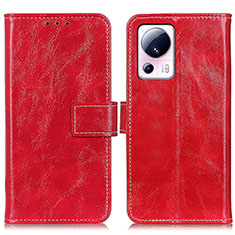 Leather Case Stands Flip Cover Holder K04Z for Xiaomi Mi 13 Lite 5G Red