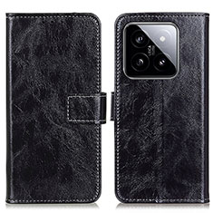 Leather Case Stands Flip Cover Holder K04Z for Xiaomi Mi 14 5G Black