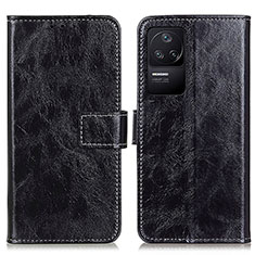 Leather Case Stands Flip Cover Holder K04Z for Xiaomi Poco F4 5G Black