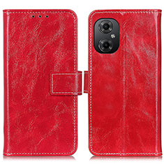 Leather Case Stands Flip Cover Holder K04Z for Xiaomi Poco M4 5G Red