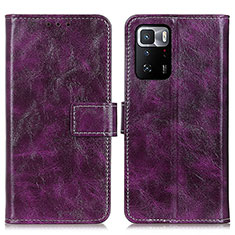 Leather Case Stands Flip Cover Holder K04Z for Xiaomi Poco X3 GT 5G Purple