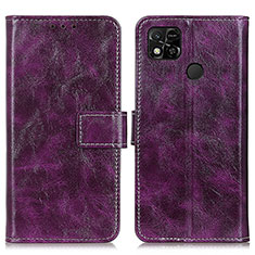 Leather Case Stands Flip Cover Holder K04Z for Xiaomi Redmi 10A 4G Purple