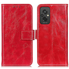 Leather Case Stands Flip Cover Holder K04Z for Xiaomi Redmi 11 Prime 4G Red