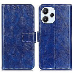 Leather Case Stands Flip Cover Holder K04Z for Xiaomi Redmi 12 4G Blue