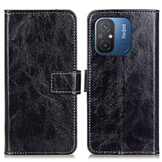 Leather Case Stands Flip Cover Holder K04Z for Xiaomi Redmi 12C 4G Black