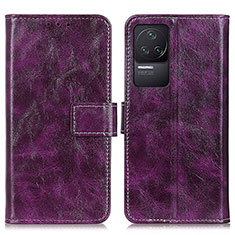 Leather Case Stands Flip Cover Holder K04Z for Xiaomi Redmi K50 5G Purple