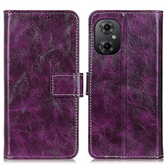 Leather Case Stands Flip Cover Holder K04Z for Xiaomi Redmi Note 11R 5G Purple