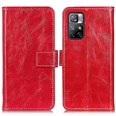 Leather Case Stands Flip Cover Holder K04Z for Xiaomi Redmi Note 11S 5G Red