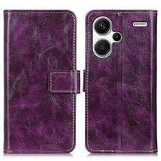 Leather Case Stands Flip Cover Holder K04Z for Xiaomi Redmi Note 13 Pro+ Plus 5G Purple