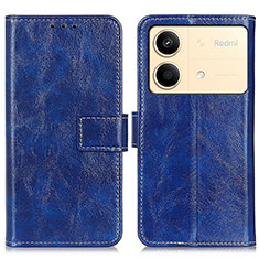 Leather Case Stands Flip Cover Holder K04Z for Xiaomi Redmi Note 13R Pro 5G Blue