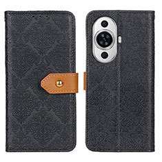 Leather Case Stands Flip Cover Holder K05Z for Huawei Nova 11 Pro Black