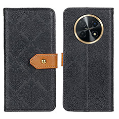 Leather Case Stands Flip Cover Holder K05Z for Huawei Nova Y91 Black