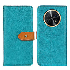 Leather Case Stands Flip Cover Holder K05Z for Huawei Nova Y91 Green