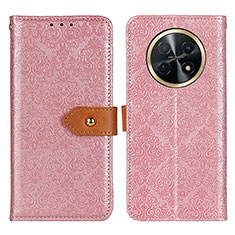 Leather Case Stands Flip Cover Holder K05Z for Huawei Nova Y91 Pink