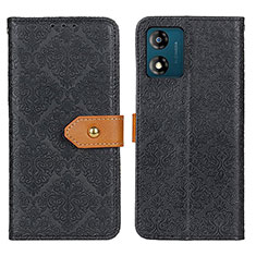 Leather Case Stands Flip Cover Holder K05Z for Motorola Moto E13 Black