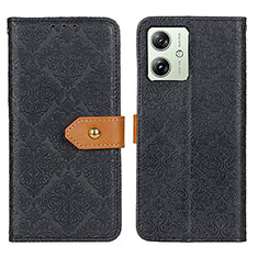 Leather Case Stands Flip Cover Holder K05Z for Motorola Moto G54 5G Black