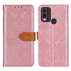 Leather Case Stands Flip Cover Holder K05Z for Nokia C22 Pink