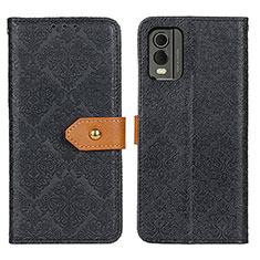 Leather Case Stands Flip Cover Holder K05Z for Nokia C32 Black