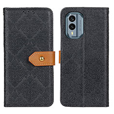Leather Case Stands Flip Cover Holder K05Z for Nokia X30 5G Black