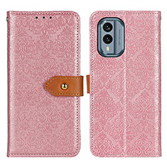 Leather Case Stands Flip Cover Holder K05Z for Nokia X30 5G Pink