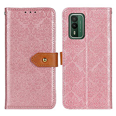 Leather Case Stands Flip Cover Holder K05Z for Nokia XR21 Pink