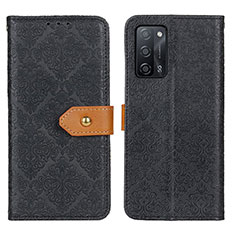 Leather Case Stands Flip Cover Holder K05Z for Oppo A53s 5G Black