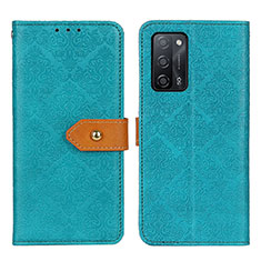 Leather Case Stands Flip Cover Holder K05Z for Oppo A53s 5G Green