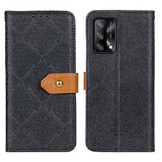 Leather Case Stands Flip Cover Holder K05Z for Oppo A74 4G Black