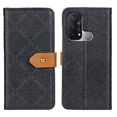 Leather Case Stands Flip Cover Holder K05Z for Oppo Reno5 A Black