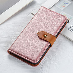 Leather Case Stands Flip Cover Holder K05Z for Samsung Galaxy F23 5G Pink