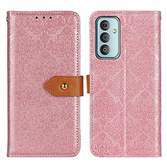 Leather Case Stands Flip Cover Holder K05Z for Samsung Galaxy M13 4G Pink