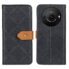 Leather Case Stands Flip Cover Holder K05Z for Sharp Aquos R8 Pro Black