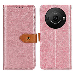 Leather Case Stands Flip Cover Holder K05Z for Sharp Aquos R8 Pro Pink