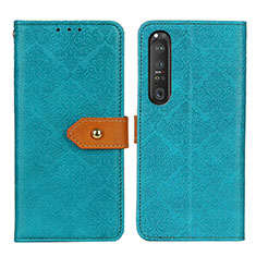 Leather Case Stands Flip Cover Holder K05Z for Sony Xperia 1 III Green