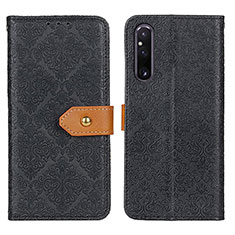 Leather Case Stands Flip Cover Holder K05Z for Sony Xperia 1 V Black