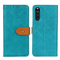 Leather Case Stands Flip Cover Holder K05Z for Sony Xperia 10 III Green