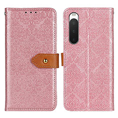 Leather Case Stands Flip Cover Holder K05Z for Sony Xperia 10 V Pink